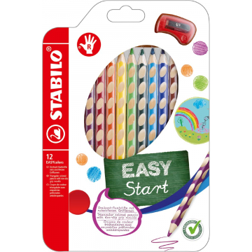 STABILO EASYstart kleurpotlood, rechtshandig, etui van 12 stuks, assorti