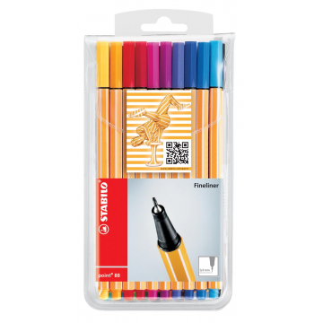 Stabilo fineliner Point 88 etui van 20 stuks in geassorteerde kleuren