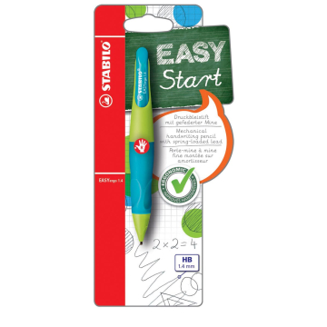 Stabilo vulpotlood Easy Ergo groen/marine voor rechtshandigen blister met 1 stuk