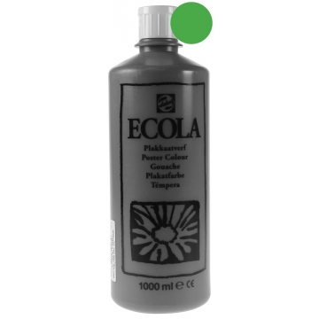 Talens Ecola plakkaatverf flacon van 1000 ml, lichtgroen