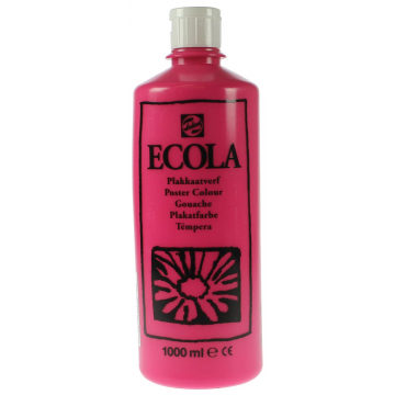 Talens Ecola plakkaatverf flacon van 1000 ml, tyrisch roze (magenta)