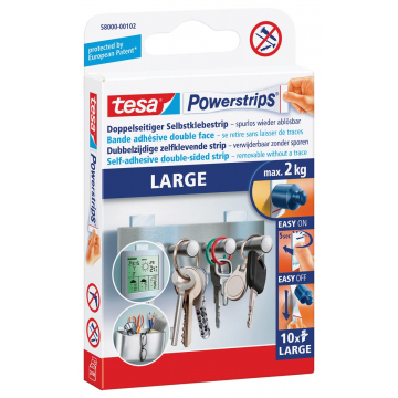 Tesa kleefstrip Powerstrips, draagkracht 2 kg, blister van 10 stuks