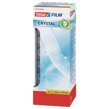 Tesa plakband Crystal Ft 33 m x 19 mm, pak van 8 rollen