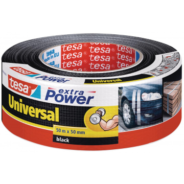 Tesa Plakband Extra Power ft 50 mm x 50 m, zwart