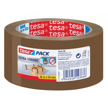 Tesa verpakkingsplakband Extra Strong, ft 50 mm x 66 m, PVC, bruin