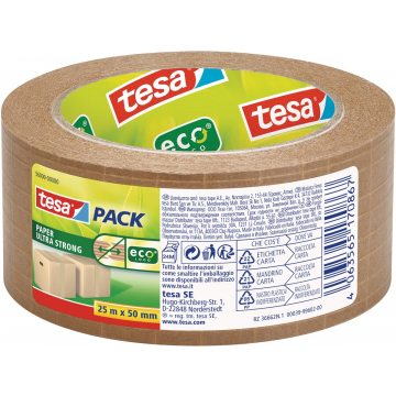 Tesapack ultra strong ecologo, 50 mm x 25 m, papier, bruin