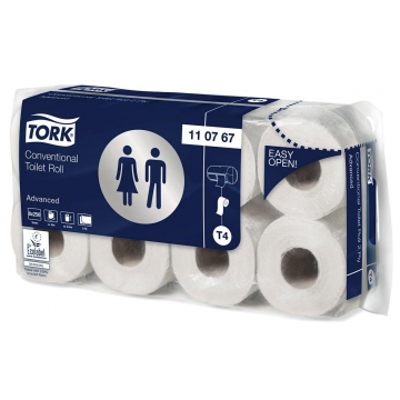 Tork toiletpapier Advanced, 2-laags, systeem T4, 250 vellen, pak van 8 rollen