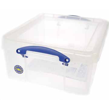 Really Useful Box 18 liter, transparant, per stuk verpakt in karton