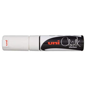 uni-ball Krijtmarker wit, beitelvormige punt van 8 mm