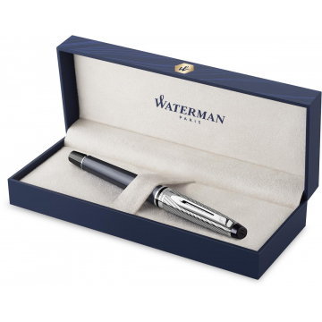 Waterman vulpen Expert Deluxe, medium, metallic grijs CT, in giftbox