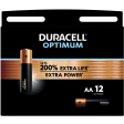 Duracell batterij Optimum AA, blister van 12 stuks