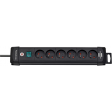 Stekkerdoos Brennenstuhl Premium 6-voudig 3m zwart kabel H05VV-F 3G1,5 FR/BE