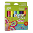 Apli Kids color sticks fluor, blister met 6 stuks