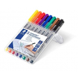 Staedtler Lumocolor 311, OHP-marker, non permanent, 0,8 mm, box van 8 stuks in geassorteerde kleuren