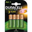 Duracell oplaadbare batterijen Recharge Plus AA, blister van 4 stuks