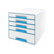 Ladenblok Leitz WOW 5 laden wit/blauw