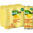 Fuze Tea frisdrank, bruisend, sleek blik van 33 cl, pak van 24 stuks, zwarte thee
