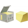 Post-it Recycled notes, 100 vel, ft 76 x 76 mm, geel, pak van 6 blokken