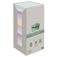 Post-it recycled notes Nature, 100 vel, ft 76 x 76 mm, pak van 16 blokken, geassorteerde kleuren