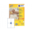 Etiket Avery Zweckform 3483 105x148mm A6 wit 400stuks