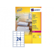 Etiket Avery L7159-250 63.5x33.9mm wit 6000stuks
