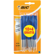 Bic balpen M10 Clic, 0,4 mm, medium punt, bleu, blister 10 stuks + 4 gratis