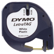 Dymo LetraTAG tape 12 mm, plastic wit