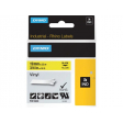 Labeltape Dymo Rhino 18433 vinyl 19mm x5.5m zwart op geel