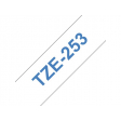 Labeltape Brother P-touch TZE-253 24mm blauw op wit