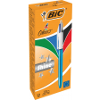 Bic Colours Shine 4-kleurenbalpen, medium, klassieke inktkleuren, lichaam metallic blauw