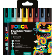 Uni POSCA paintmarker PC-5M, 1,8 - 2,5 mm, etui van 8 stuks in geassorteerde Retro kleuren