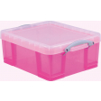 Really Useful Box opbergdoos 18 liter, transparant roze