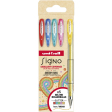 Uni-ball roller Signo Glitter, brede punt, geassorteerde kleuren, etui van 5 stuks