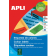 Apli Gekleurde etiketten Ft 105 x 148 mm (b x h), blauw, 80 stuks, 4 per blad, etui van 20 blad