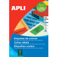 Apli Gekleurde etiketten Ft 105 x 148 mm (b x h), geel, 80 stuks, 4 per blad, etui van 20 blad