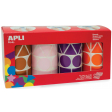 Apli Kids stickers XL, doos met 4 rollen in 4 kleuren en 4 vormen (bruin, roze, paars en oranje)