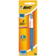 Bic 4 Colours Original 4-kleurenbalpen, medium, klassieke inktkleuren, lichaam blauw, op blister