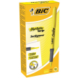 Bic markeerstift Highlighter Grip, geel, doos van 12 stuks