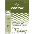 Canson tekenpapier Academy, 250 g, ft 29,7 x 42 cm, A3, blok van 20 vel