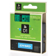 Dymo D1 tape 12 mm, zwart op groen