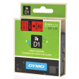 Dymo D1 tape 9 mm, zwart op rood