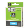 Dymo D1 tape 9 mm, zwart op transparant