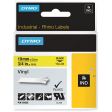 Dymo RHINO vinyltape 19 mm x 5,5 m, zwart op geel