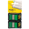 Post-it index standaard, ft 24,4 x 43,2 mm, houder met 2 x 50 tabs, groen