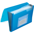 Q-CONNECT voorordner, A4, PP, met 13 vakken, elastieksluiting, transparant blauw