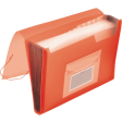 Q-CONNECT voorordner, A4, PP, met 13 vakken, elastieksluiting, transparant rood