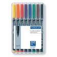 Staedtler Lumocoler 313, OHP-marker, permanent, 0,4 mm, etui van 8 stuks in geassorteerde kleuren