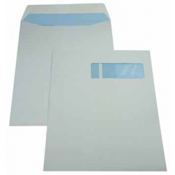 Gallery enveloppen ft 230 x 310 mm, venster rechts, gegomd, binnenzijde blauw, doos van 250 stuks
