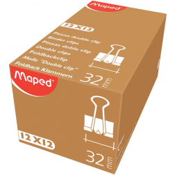 Maped foldbackclip 32 mm, zwart, doos van 12 stuks