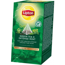 Lipton thee Exclusive Selection, Groene Thee Munt, doos van 25 zakjes